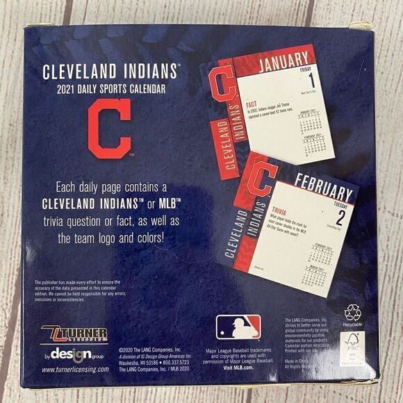 Cleveland Indians collectible 2021 sports calendar w/trivia new in box - Picture 4 of 4